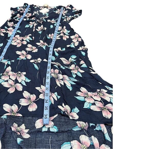 LOVESTITCH Floral High/low Dress In Midnight Blue - Picture 6 of 7